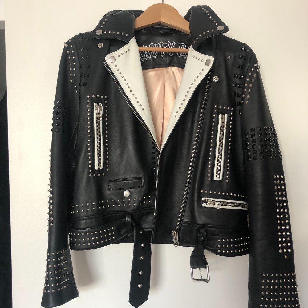 Nasty Gal Limited Edition Leather/Stud Moto Jacket
